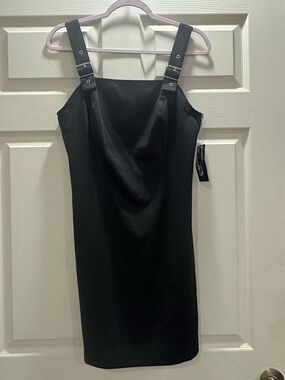 No Boundaries Black Mini Dress with Adjustable Strap Detail